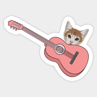 Cat Play Guitar Sticker